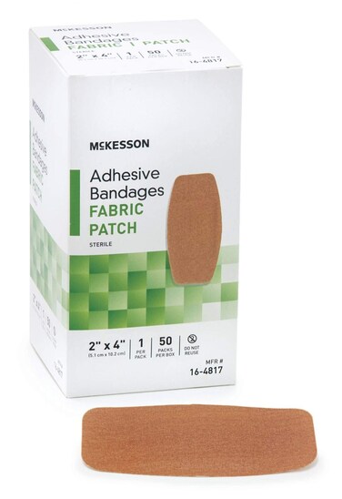 MCK Brand 48172000 Adhesive Strip Medi-Pak Performance Fabric 2 X 4 Inch Rectangle Tan 16-4817 Box of 50
