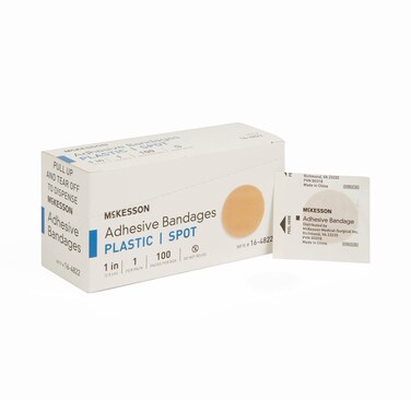 MCK48222000 - Mckesson Brand Adhesive Spot Bandage McKesson 1 Inch Diameter Plastic Round Tan Sterile