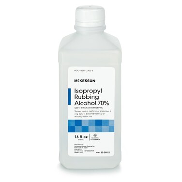 McKesson Isopropyl Rubbing Alcohol 70% [1 Count] USP First Aid Antiseptic, 16 oz