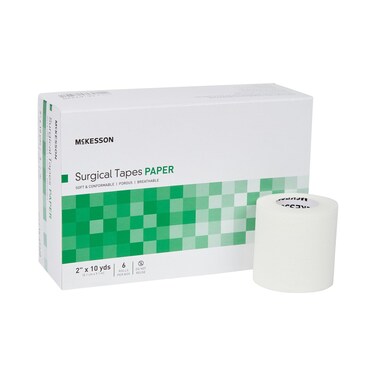 McKesson Surgical Tape, Non-Sterile, Paper, Air and Moisture Permeable, 2 in x 10 yds, 6 Count