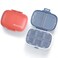 MEACOLIA 2 Pack 8 Compartments Travel Pill Organizer Box Moisture Proof Small Pill Case for Pocket Purse Daily Pill Holder Container for Medicine Vitamin (Dark Blue &amp; Red)