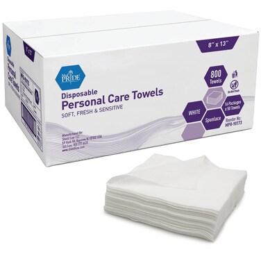 MED Pride Bulk Dry Disposable Wipes 800 Count 8" X 13" Soft &amp; Absorbent Multipurpose for Baby Incontinence Makeup Removal