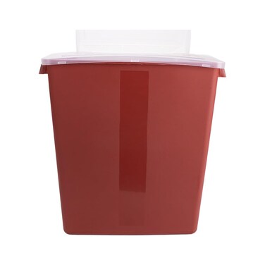 Medegen Sharps Container, 3 Gallon, Red/Black, Large Tortuous Path Lid, 12.5in x 13.5in x 6in, Each