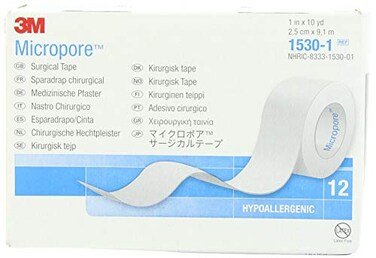 Medical Tape Micropore Paper 1 Inch X 10 Yards NonSterile, 120 Per Case