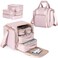Medicine Storage Bag with 5 Removable Pouches, Pill Bottle Organizer Bag with Shoulder Strap, Large Medication Travel Bag for Medical Supplies, Pink(Only Empty Bag)