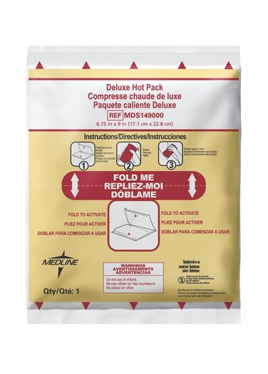Medline Accu-Therm Deluxe Instant Hot Pack, Single Use, 6" x 8" (Pack of 24)