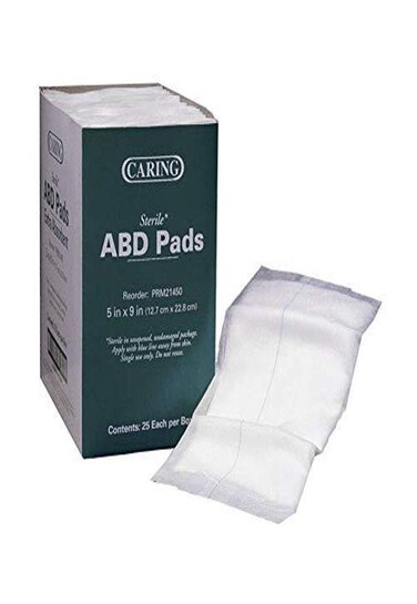 Medline Essentials Nonsterile Abdominal Pads, 5" x 9", Pack of 576