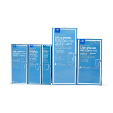 Medline MDS046004G Bandage, Elastic, Soft-Wrap, 4" x 5 yd., Clips (Pack of 50)