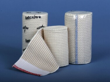 Medline Non-Sterile Matrix Elastic Bandages with Self-Closure, Stretched, 4" x 10 yd. (10.2 cm x 9.1 m), Ideal for Wound Care, Pack of 4