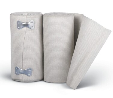 Medline Non-Sterile Sure-Wrap Elastic Bandage with Clips, 6" x 5 yd., Ideal for Wound Care, Pack of 1