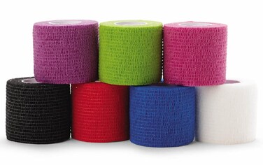 Medline Self-Adherent Cohesive Wrap Bandage, Latex-Free, 2" x 5 yd, Assorted Color, 36 Count