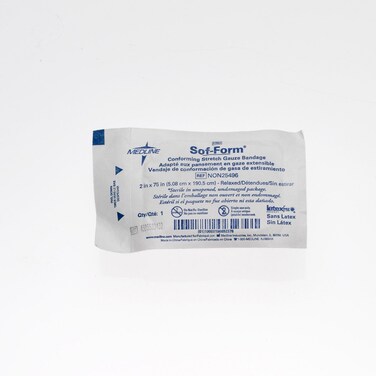 Medline Sterile Conforming Stretch Gauze Bandages, 2" x 75", Ideal for Wound Care, Pack of 1