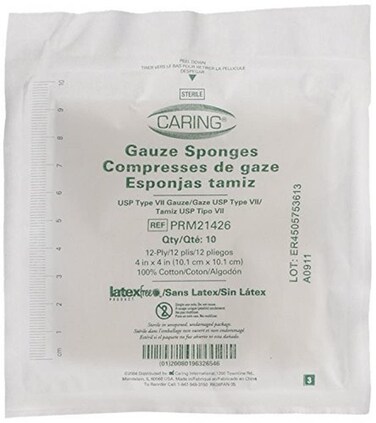 Medline Sterile Woven 12-Ply Gauze Sponges, USP Type VII, 4" x 4", Perfect for Wound Care, 10/Pack, Pack of 128