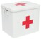 Metal Medicine Storage Tin,First Aid Kit Tin, First Aid Medicine Supplies Bin, First Aid Box with Removable Tray for Home Emergency Tool Set (White)