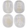 mookaitedecor 4 Piece Rock Quartz Stones Engraved Chakra Symbols Polished Palm Stones for Reiki Crystal Healing