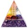 mookaitedecor Amethyst Crystal Orgone Pyramid with Copper Wire Crystal Quartz Points Orgonite Energy Generator for Protection Meditation Yoga Chakra Balancing