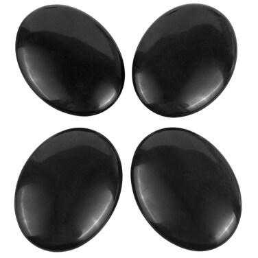 mookaitedecor Black Obsidian Palm Stone,Oval Shape Pocket Worry Stones for Crystal Healing Meditation Set of 4