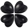 mookaitedecor Black Obsidian Thumb Worry Stone, Pocket Palm Stones Crystal Healing Reiki Stress Relief Pack of 4, Heart Shape