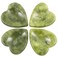 mookaitedecor Green Jade Thumb Worry Stone, Pocket Palm Stones Crystal Healing Reiki Stress Relief Pack of 4, Heart Shape
