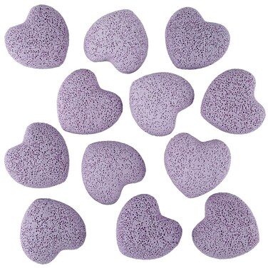 mookaitedecor Healing Crystals Heart Shape Purple Lava Rock Gemstone Pocket Stone Chakra Reiki Balancing 0.9 Inch(Pack of 10)