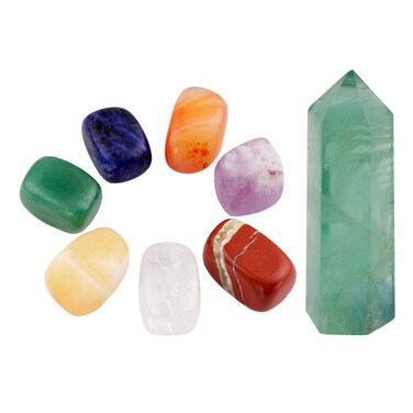 mookaitedecor Healing Crystals Set,7 Chakra Stones Crystal Points Wands Meditation Kits for Reiki,Balancing