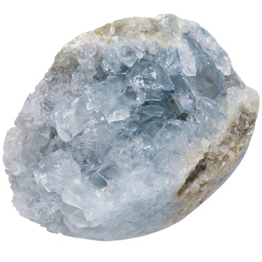 mookaitedecor Natural Celestite Mineral Crystal Geode Cluster Specimen Stone for Crystals Healing Reiki Home Decoration(0.2lb-0.3lb)