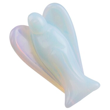 mookaitedecor Opalite Guardian Angel Figurines, Crystals Gemstone Carved Mini Statue for Love, Peace &amp; Healing 1.5 inch