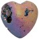 mookaitedecor Rainbow Titanium Coated Agate Druzy Heart Crystal Healing Stone Pocket Reiki Balancing Home Decor 1.5 Inches