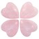 mookaitedecor Rose Quartz Thumb Worry Stone, Pocket Palm Stones Crystal Healing Reiki Stress Relief Pack of 4, Heart Shape