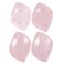 mookaitedecor Rose Quartz Thumb Worry Stone, Pocket Palm Stones Crystal Healing Reiki Stress Relief Pack of 4, Rhombus
