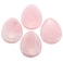 mookaitedecor Rose Quartz Thumb Worry Stone, Pocket Palm Stones Crystal Healing Reiki Stress Relief Pack of 4, Teardrop Shape