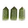 mookaitedecor Set of 3 Peridot Healing Crystal Wands 2 Inch, Polished Tumbled Stone Points 6 Faceted Reiki Chakra Meditation Therapy Decor