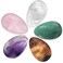 mookaitedecor Set of 5 Mixstones Pocket Palm Stone Egg-Shape Gemstones Polished Worry Stones Crystal Kit for Healing Reiki Balancing