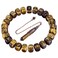 mookaitedecor Tiger's Eye Runes Stones Set &amp; 6 Facted Crystal Pendulum for Divination Dowsing Meditation Balancing