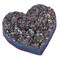 mookaitedecor Titanium Coated Natural Rock Quartz Heart-Shape Crystal Cluster Geode Mineral Specimen Stone for Reiki Healing Home Decoration(Rainbow, 0.22-0.35 lb)