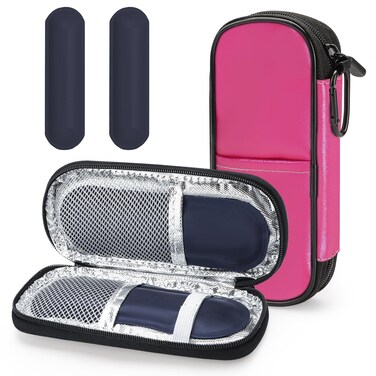MOSLA Insulin Cooler Travel Case with 2 Reusable Ice Packs for Insulin Pen Portable Medical Cooler Bag for Diabetes and Other Diabetic Supplies for The Daily Life and Trip