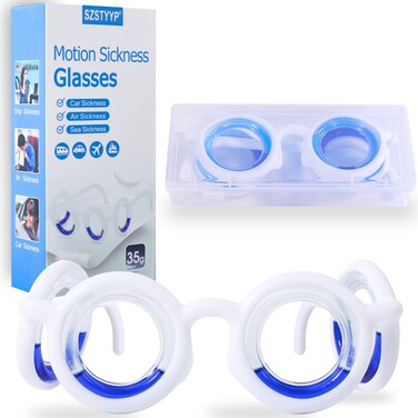 Motion Sickness Glasses, Car Sickness Glasses,Relieve Airsickness Seasickness Glasses,Ultra-Light Portable Anti Nausea Vertigo Glasses for Adults or Kids
