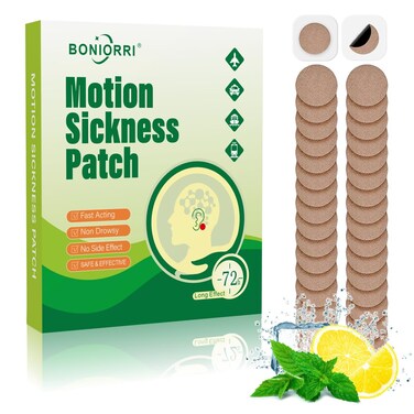 Motion Sickness Patches - Sea Sickness Patches for Cruise, Seasickness Patch Non Drowsy Behind Ear for Car, Sea, Air Sickness, Travel Essentials for Adults and Kids. 36 Count