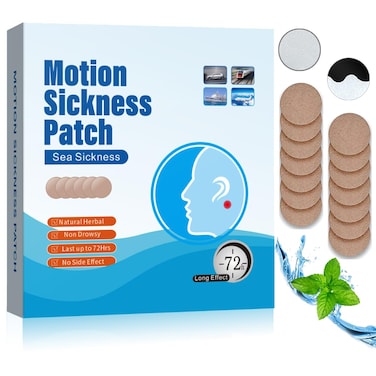 Motion Sickness Patches for Cruise 14PCS - Motion &amp; Sea Sickness Patches Non drowsy Behind Ear for Adults and Kids - for Dizziness NauseaandVertigo.