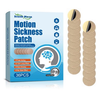 Motion Sickness Patches, 36 Count Sea Sickness Patches Non Drowsy, Motion Sickness Patches for Cruise Airplanes Cars Bus or Train, Fast Acting &amp; 72 Hours Long Last (36 Count (Pack of 1))