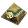 Multistone Orgone Crystal Pyramid Malachite Selenite Tiger Eye with Om Symbol Reiki Healing Chakra Balancing Aura Cleansing Energy Generator Yoga Meditation Size: 60-70 MM