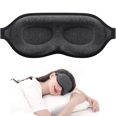 MZOO Luxury Sleep Mask for Back and Side Sleeper, Completely Block Out Light Sleeping Eye Mask for Women Men, Zero Eye Pressure 3D Contoured Night Blindfold, Breathable &amp; Soft Eye Shade Cover