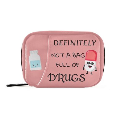 Naanle Pill Organizer Pill Character Pill Box 7 Day Pill Case Bag Travel Pill Organizer Bag with Zipper Portable Weekly Case Compact Size for Vitamin Supplement Holder