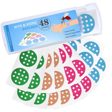Nano shield Itch Relief Patches 48 Counts, Natural Bug Bite Itch Relief Stickers for Kids, Instantly Reduce Itching &amp; Swelling After Bite, Travel Camping Essential Gift for Family &amp; Friends