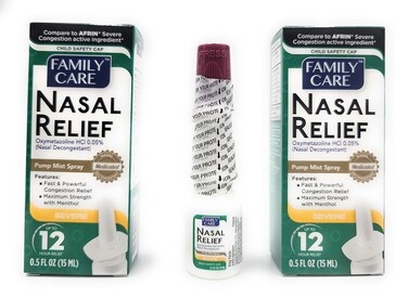 Nasal Relief Spray, Pump Mist, Anti-drip, Severe Congestion, (Oxymetazoline HCI) 12 Hours, 3 Pack.