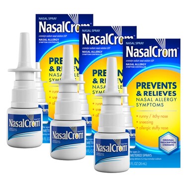 NasalCrom Nasal Spray Allergy Symptom Controller   200 Sprays   .88 FL OZ (3 Pack)