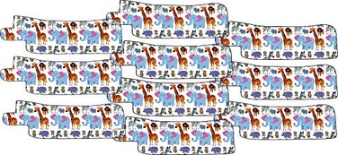 Nasogastric or Oxygen Tube precut Adhesive Tape Safari Animals Theme x 10 Pack. (Right Side)