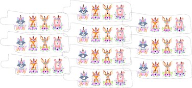 Nasogastric or Oxygen Tube precut Adhesive Tape Woodland Watercolor Theme x 10 Pack. (Mix of Left &amp; Right Side)
