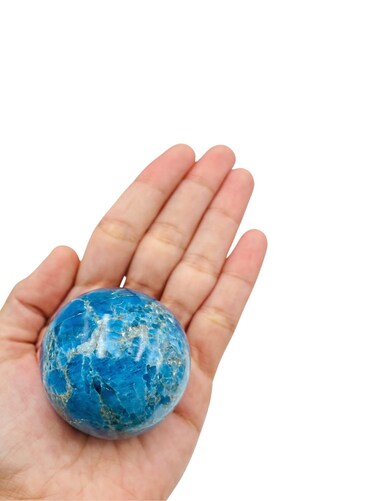 Natural Apatite Quartz 40-45 mm Ball Sphere Gemstone A+ Hand Carved Crystal Altar Healing Devotional Focus Spiritual Chakra Cleansing Metaphysical Gift Men Women