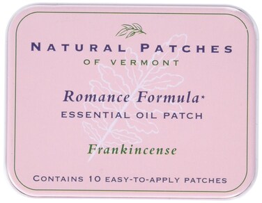 Natural Patches of Vermont Romance Formula Essential Oil Body Patches, Frankincense, 10-Count Tin